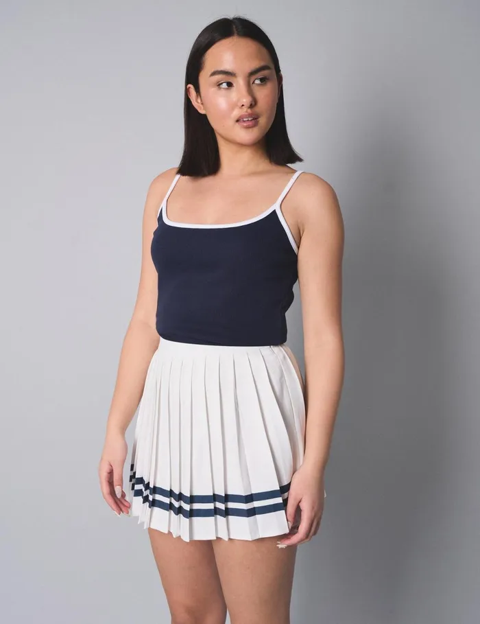 Women Kaiia Contrast Cami Vest Top Navy Navy Public Desire Tops