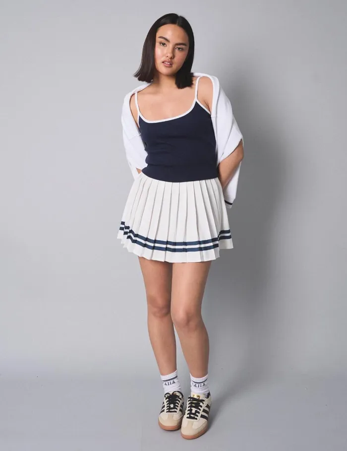 Women Kaiia Contrast Cami Vest Top Navy Navy Public Desire Tops