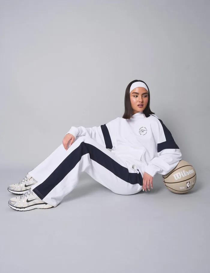 Women Kaiia Contrast Panel Wide Leg Sweat Pants White Navy Navy Public Desire View All Clothing Women Kaiia Contrast Panel Wide Leg Sweat Pants White Navy Navy Public Desire View All Clothing