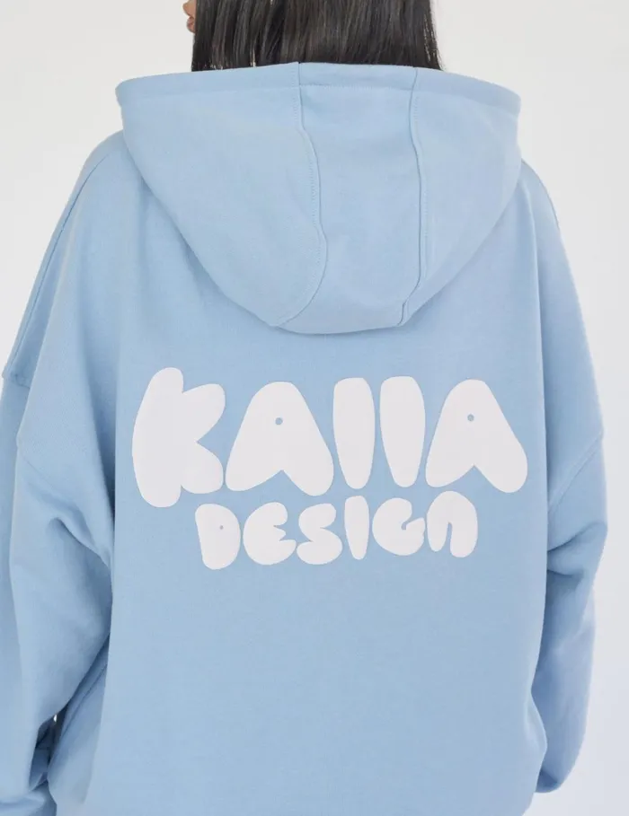 Women Kaiia Design Bubble Logo Oversized Hoodie Baby Blue Blue Public Desire View All Clothing