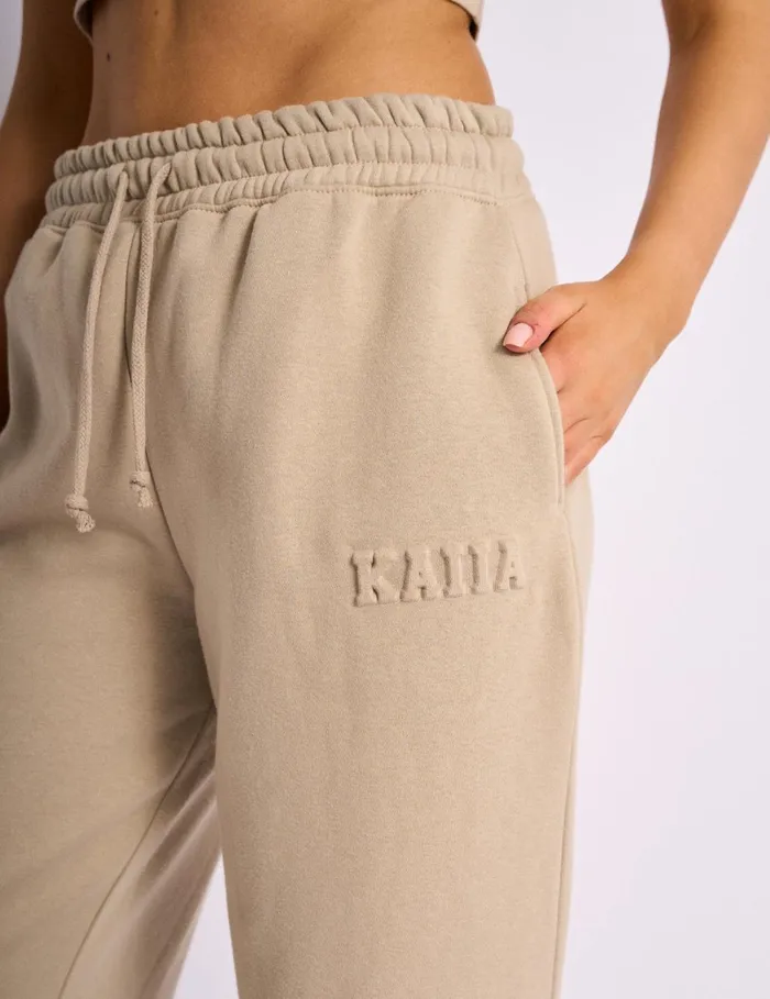 Women Kaiia Embossed Logo Wide Leg Joggers Stone Stone Public Desire Jogger and Leggings