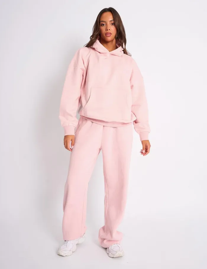 Women Kaiia Embossed Oversized Hoodie Baby Pink Pink Public Desire Tailoring