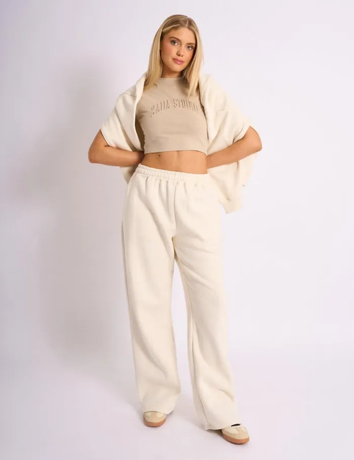 Women Kaiia Embossed Wide Leg Joggers Cream Cream Public Desire Jogger and Leggings Women Kaiia Embossed Wide Leg Joggers Cream Cream Public Desire Jogger and Leggings