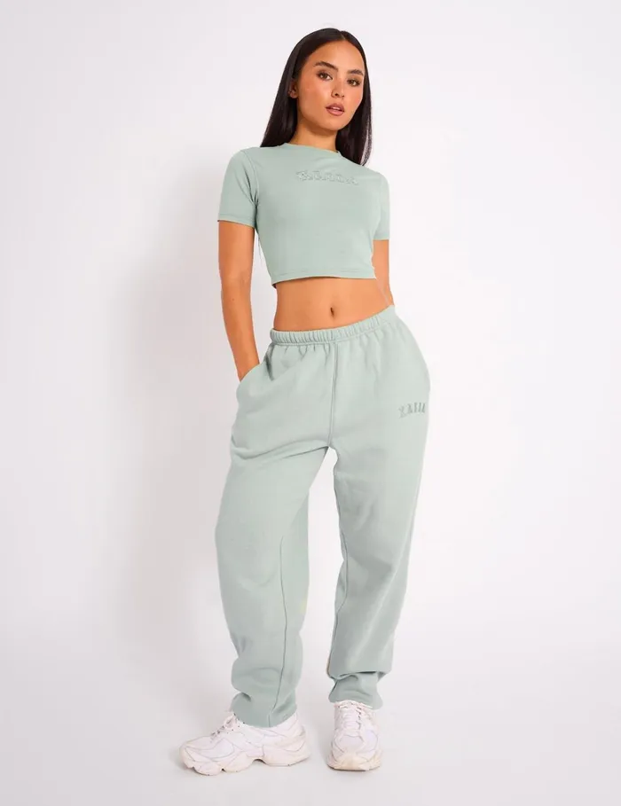 Women Kaiia Logo Cuffed Joggers Sage Green Green Public Desire Jogger and Leggings Women Kaiia Logo Cuffed Joggers Sage Green Green Public Desire Jogger and Leggings