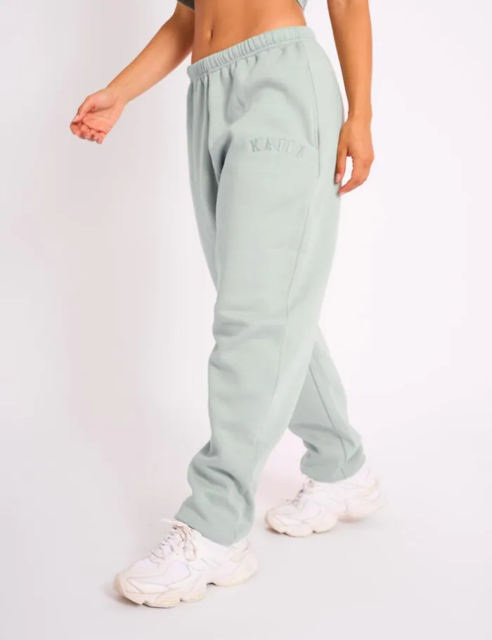 Women Kaiia Logo Cuffed Joggers Sage Green Green Public Desire Jogger and Leggings
