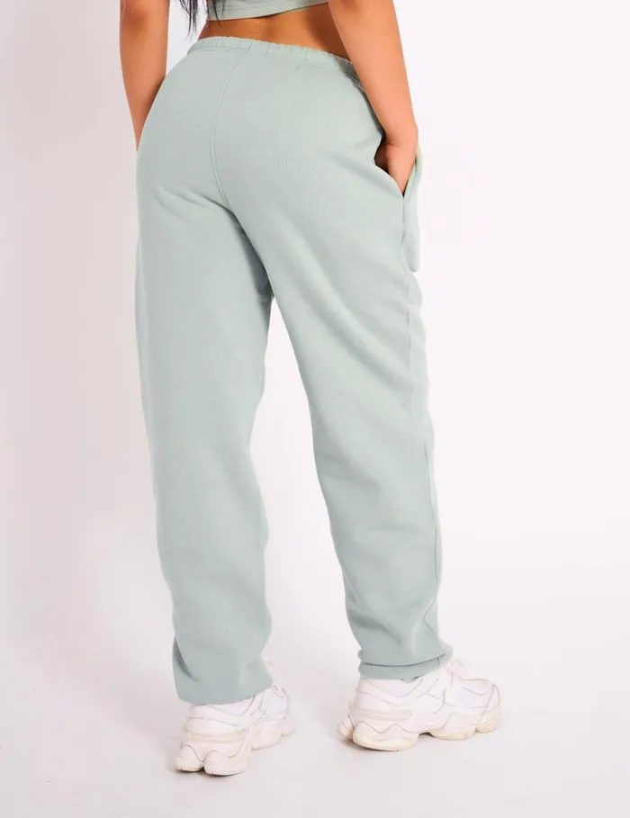 Women Kaiia Logo Cuffed Joggers Sage Green Green Public Desire Jogger and Leggings
