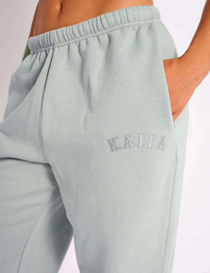 Women Kaiia Logo Cuffed Joggers Sage Green Green Public Desire Jogger and Leggings