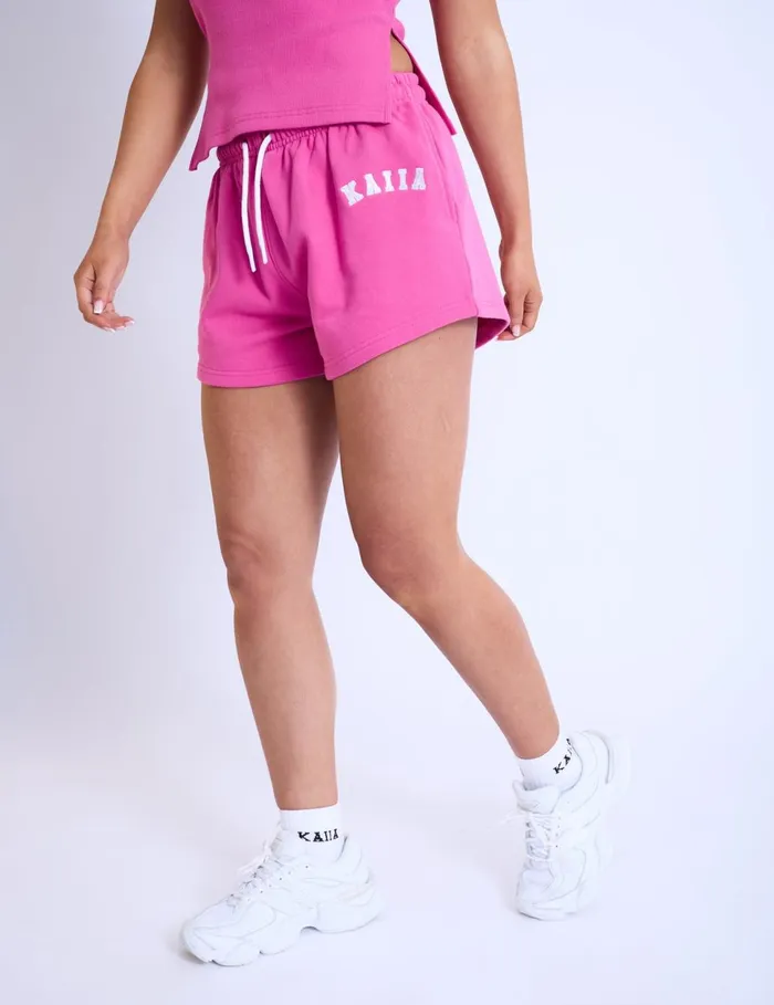 Women Kaiia Logo Mini Sweat Shorts Hot Pink Pink Public Desire Shorts