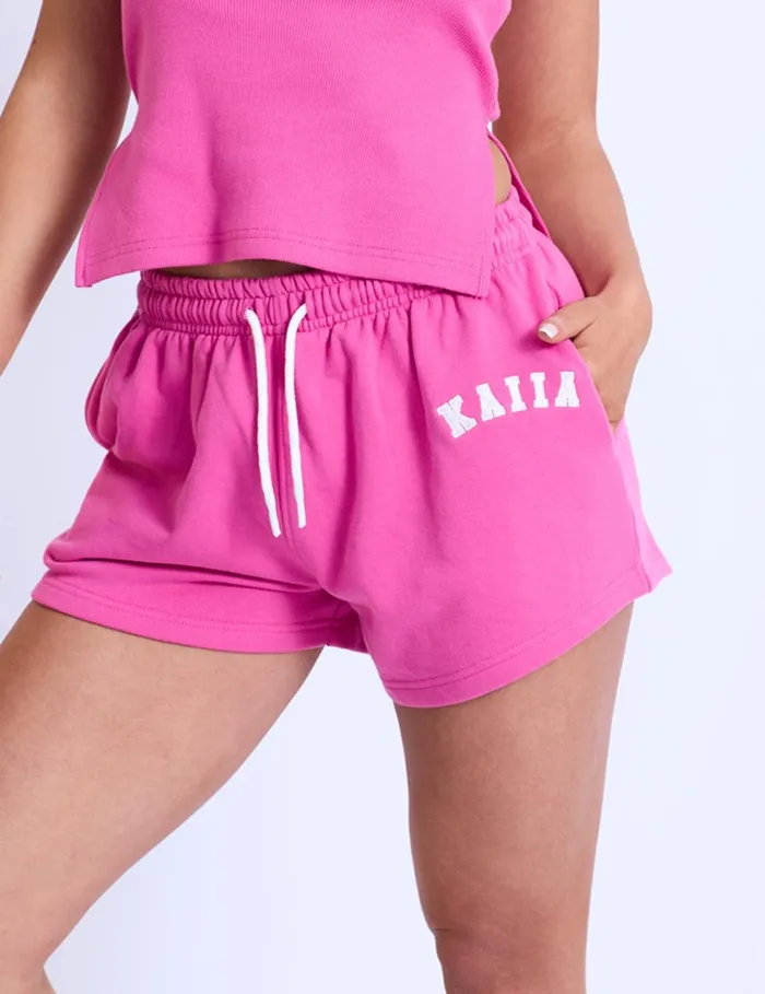 Women Kaiia Logo Mini Sweat Shorts Hot Pink Pink Public Desire Shorts