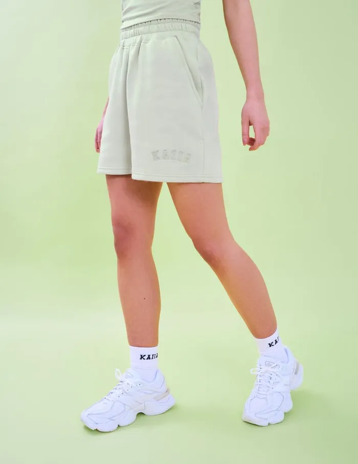 Women Kaiia Logo Sweat Shorts Light Green Lime Public Desire Holiday