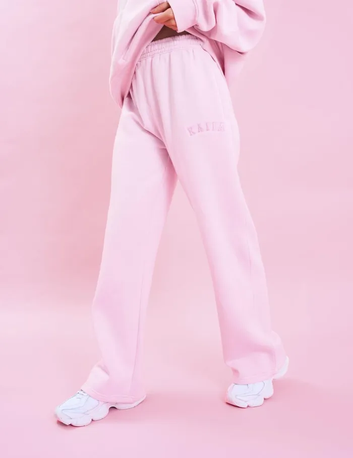 Women Kaiia Logo Wide Leg Sweat Pants Baby Pink Pink Public Desire View All Clothing