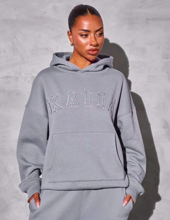 Women Kaiia Outline Logo Oversized Hoodie In Dove Grey Grey Public Desire Sweatshirt and Hoodies Women Kaiia Outline Logo Oversized Hoodie In Dove Grey Grey Public Desire Sweatshirt and Hoodies