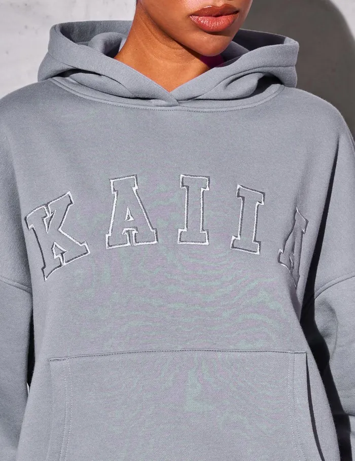 Women Kaiia Outline Logo Oversized Hoodie In Dove Grey Grey Public Desire Sweatshirt and Hoodies
