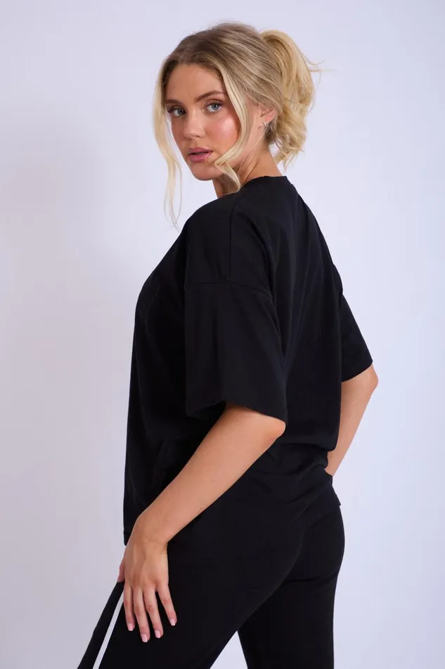 Women Kaiia Oversized Tshirt Black Black Public Desire Tops