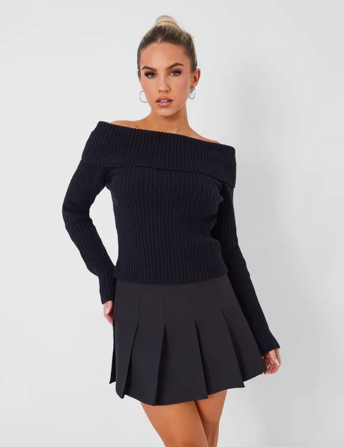 Women Kaiia Pleated Mini Skirt In Black Black Public Desire Skirts
