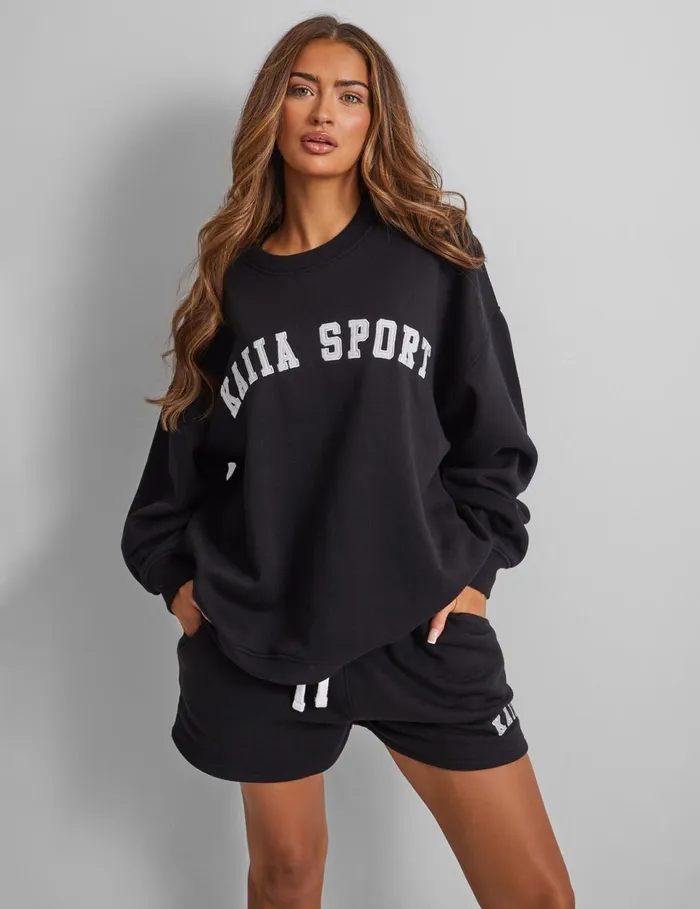 Women Kaiia Relaxed Sweat Shorts Black Black Public Desire Curve