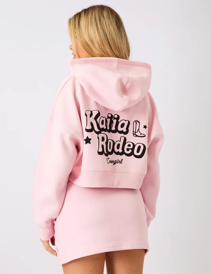 Women Kaiia Rodeo Bubble Logo Cropped Oversized Hoodie Baby Pink Pink Public Desire Festival Women Kaiia Rodeo Bubble Logo Cropped Oversized Hoodie Baby Pink Pink Public Desire Festival