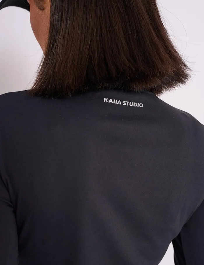 Women Kaiia Sculpt Long Sleeve Fitted Tshirt Black Black Public Desire Sculpt and Reset