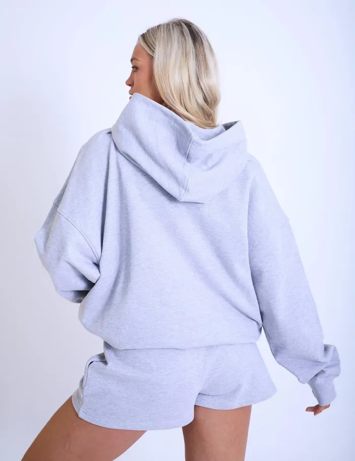 Women Kaiia Slogan Oversized Hoodie Grey Marl and Pink Marl Public Desire Sweatshirt and Hoodies