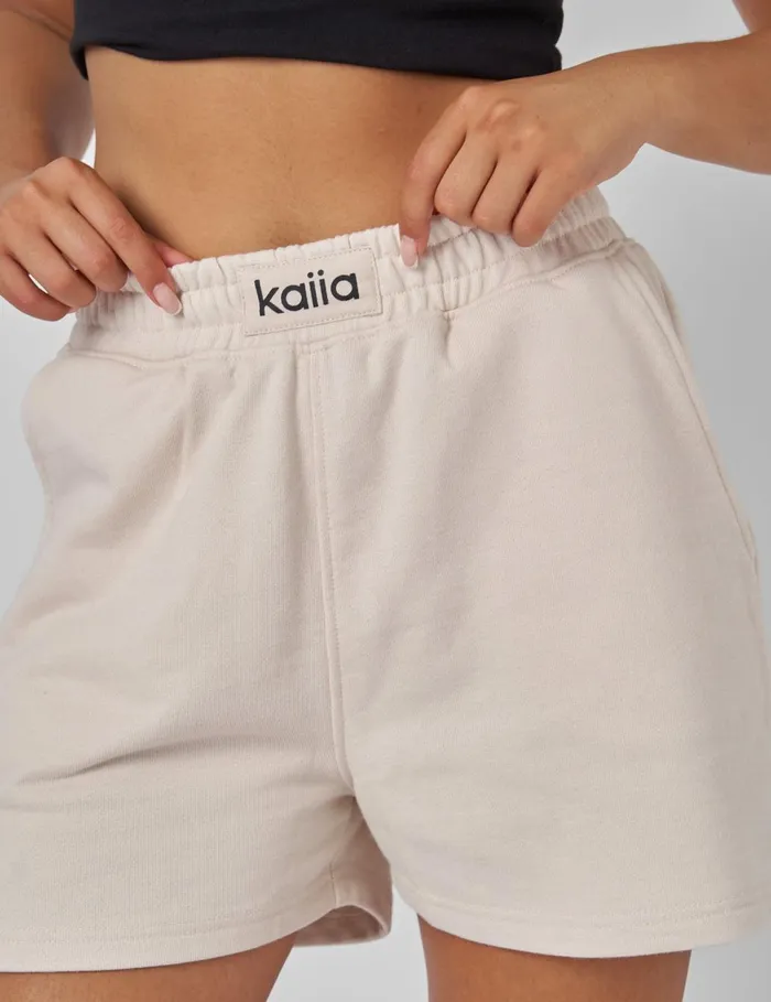Women Kaiia Slogan Relaxed Sweat Short Cream Neutral Public Desire Shorts