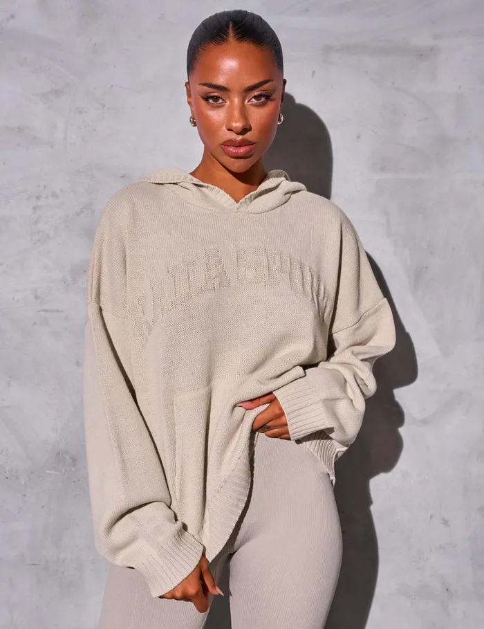 Women Kaiia Sport Knitted Hoodie Stone Stone Public Desire Sweatshirt and Hoodies Women Kaiia Sport Knitted Hoodie Stone Stone Public Desire Sweatshirt and Hoodies