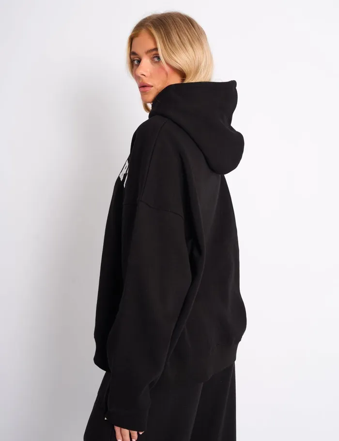 Women Kaiia Sport Oversized Hoodie Black and Cream Cream Public Desire Tailoring