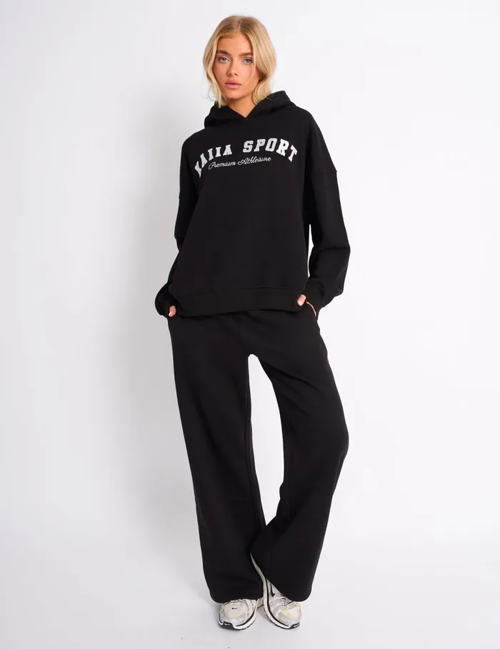Women Kaiia Sport Oversized Hoodie Black and Cream Cream Public Desire Tailoring
