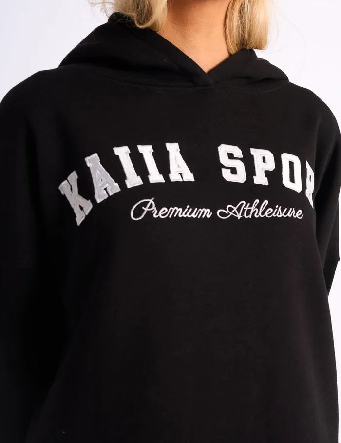 Women Kaiia Sport Oversized Hoodie Black and Cream Cream Public Desire Tailoring
