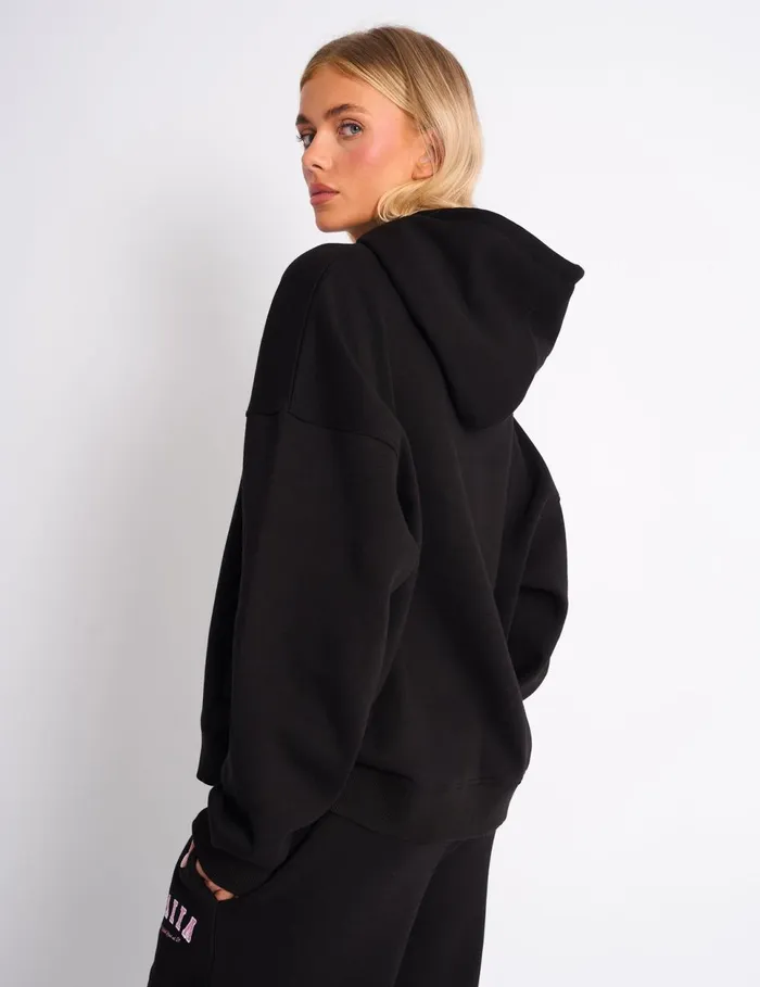 Women Kaiia Sport Oversized Hoodie Black and Pink Pink Public Desire Tailoring