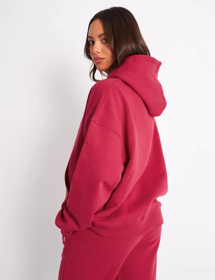 Women Kaiia Sport Oversized Hoodie Cranberry and Pink Pink Public Desire Tailoring