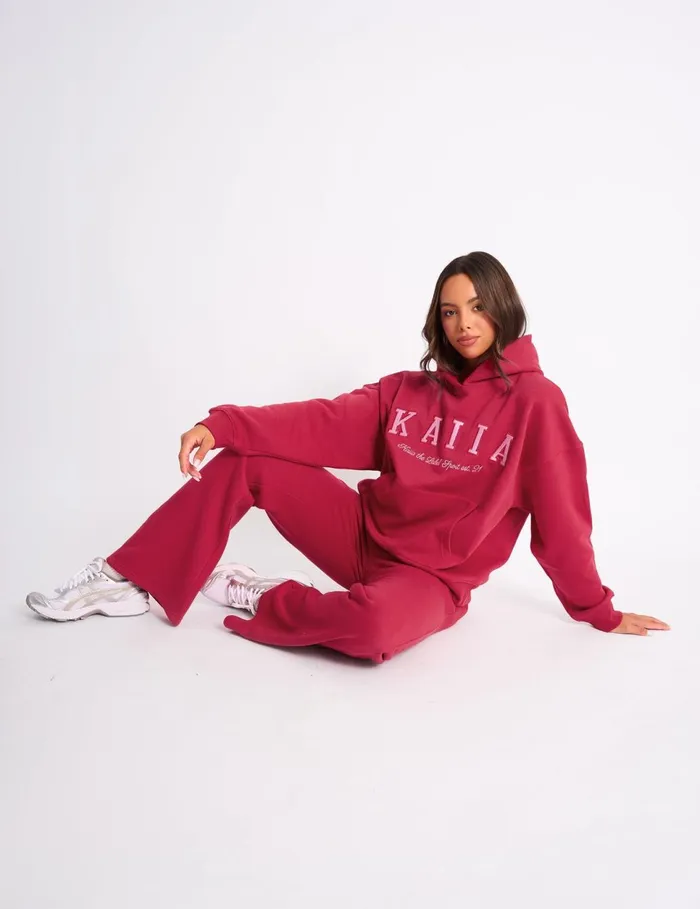 Women Kaiia Sport Oversized Hoodie Cranberry and Pink Pink Public Desire Tailoring