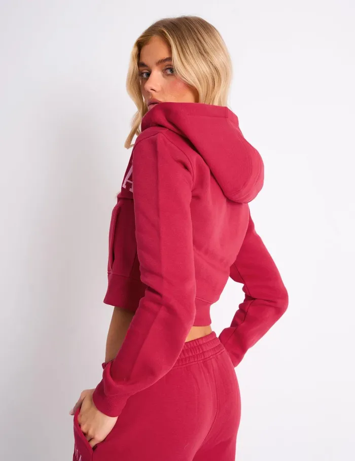 Women Kaiia Sport Zip Up Hoodie Cranberry and Pink Pink Public Desire Tailoring