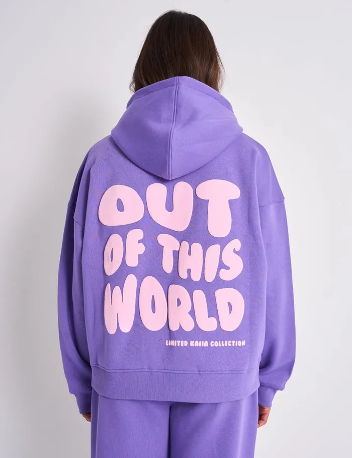 Women Kaiia Star Graphic Oversized Hoodie Purple Purple Public Desire Sweatshirt and Hoodies