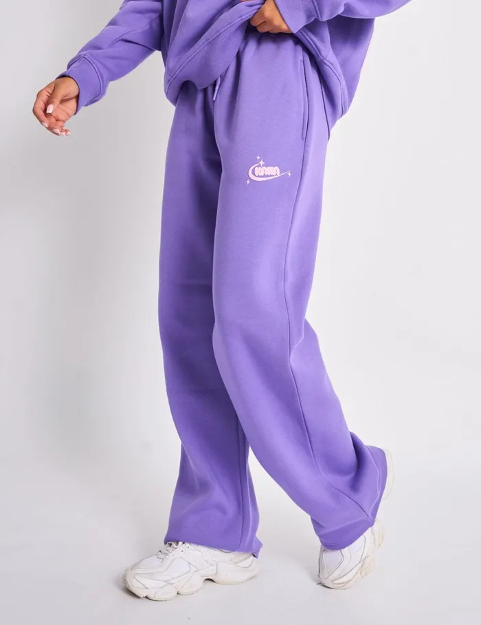 Women Kaiia Star Wide Leg Joggers Purple Purple Public Desire Jogger and Leggings