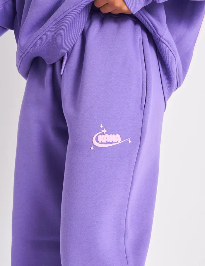 Women Kaiia Star Wide Leg Joggers Purple Purple Public Desire Jogger and Leggings