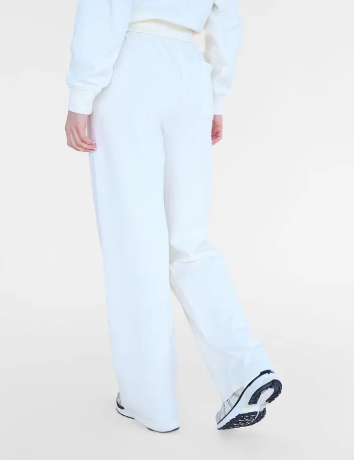 Women Kaiia Studio Back Pocket Wide Leg Sweat Pants Ecru Ecru Public Desire Jogger and Leggings