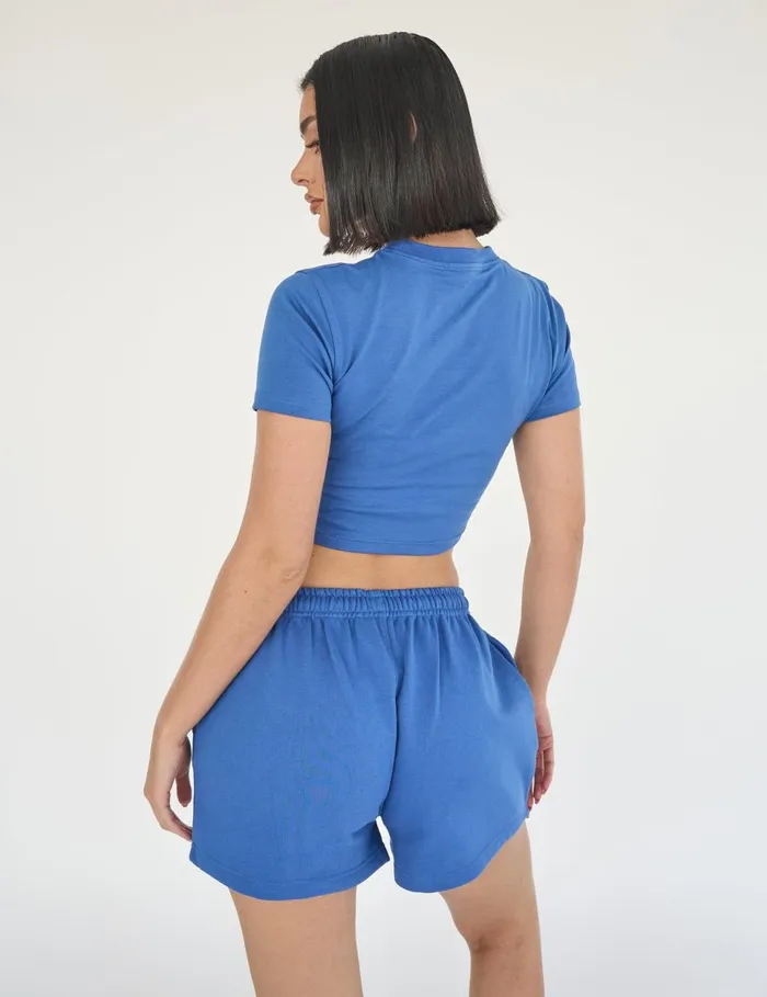 Women Kaiia Studio Bubble Logo Baby Tee Blue Blue Public Desire Tops