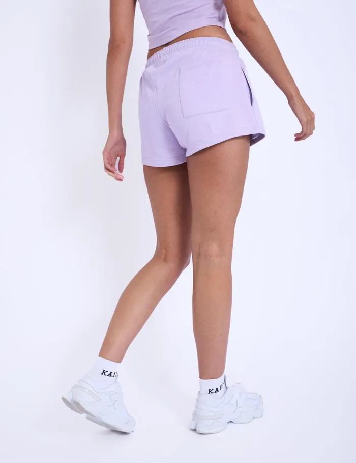 Women Kaiia Studio Bubble Logo Mini Sweat Shorts Violet Purple Public Desire Shorts