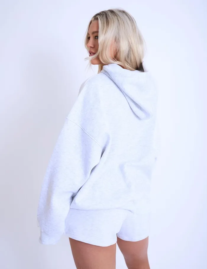 Women Kaiia Studio Bubble Logo Oversized Hoodie Light Grey Marl and Orange Marl Public Desire Sweatshirt and Hoodies