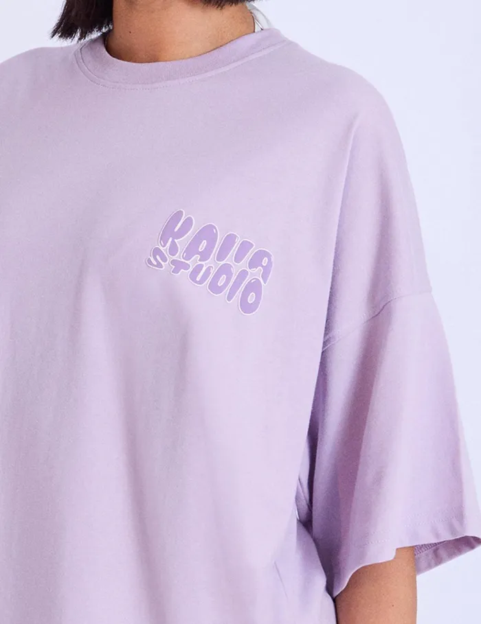 Women Kaiia Studio Bubble Logo Oversized Tshirt Lilac Lilac Public Desire Tops