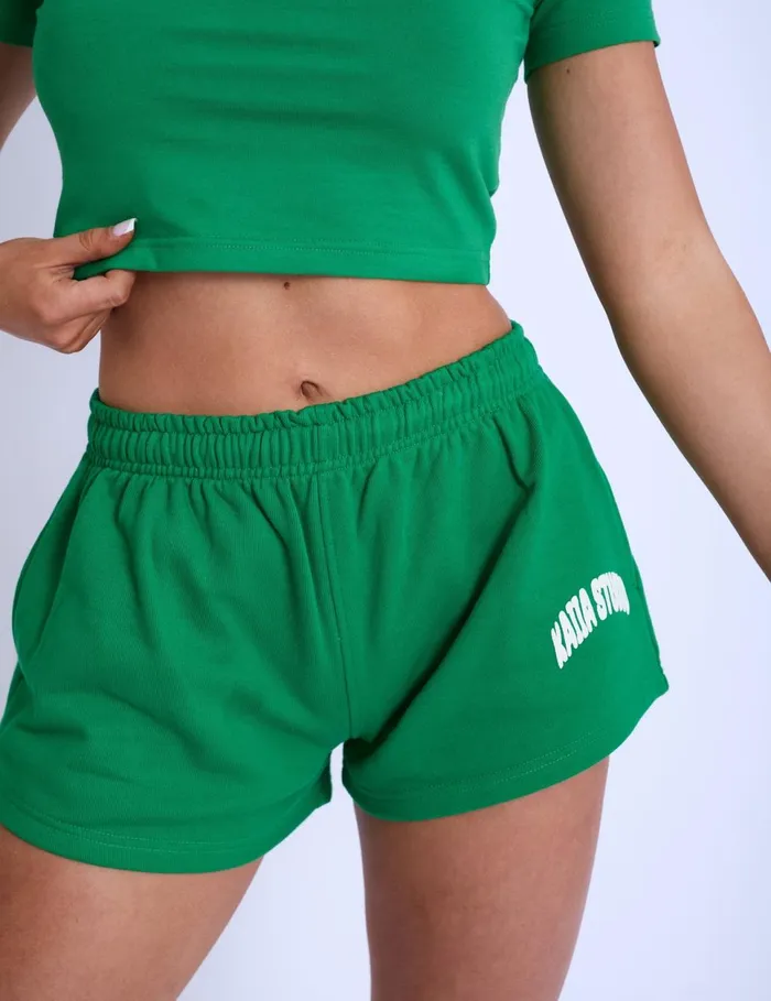 Women Kaiia Studio Green Mini Sweat Shorts Green Public Desire Shorts