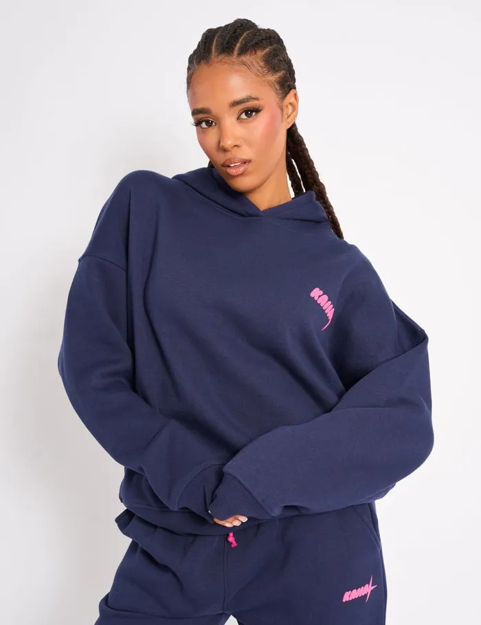 Women Kaiia Studio Ombre Oversized Hoodie Navy Navy Public Desire Tailoring