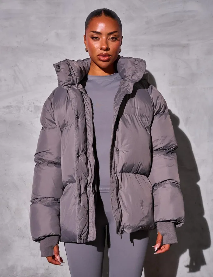 Women Kaiia Studio Oversized Puffer Coat Grey Grey Public Desire Outerwear and Jackets Women Kaiia Studio Oversized Puffer Coat Grey Grey Public Desire Outerwear and Jackets