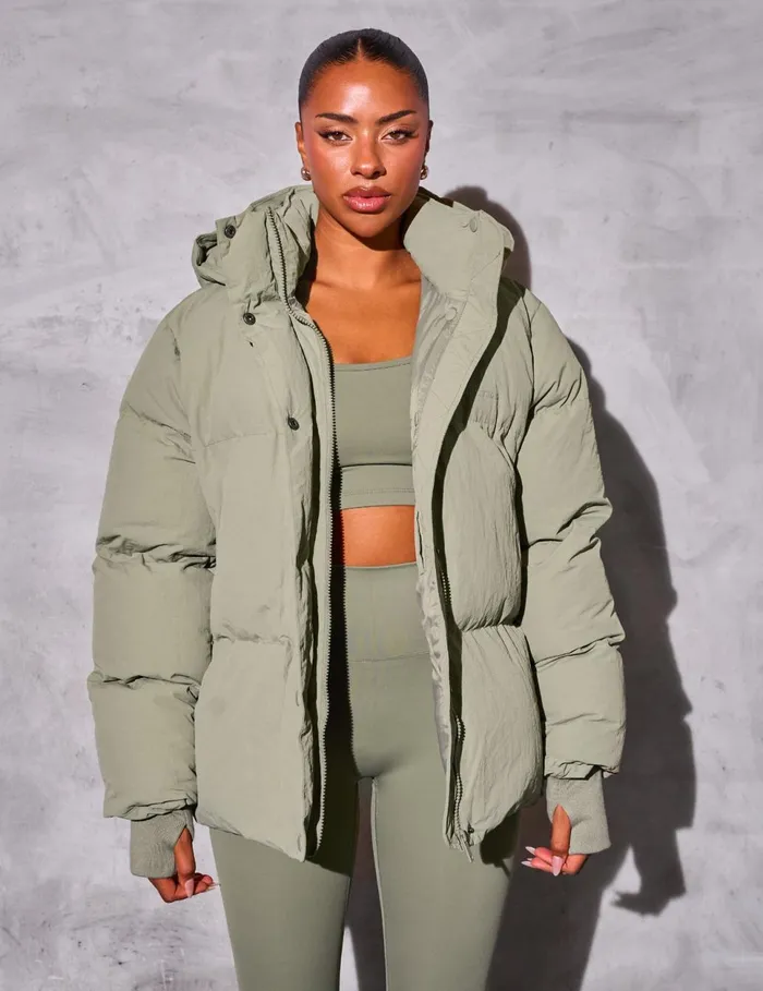 Women Kaiia Studio Oversized Puffer Coat Khaki Khaki Public Desire Outerwear and Jackets Women Kaiia Studio Oversized Puffer Coat Khaki Khaki Public Desire Outerwear and Jackets