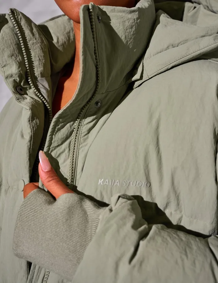 Women Kaiia Studio Oversized Puffer Coat Khaki Khaki Public Desire Outerwear and Jackets