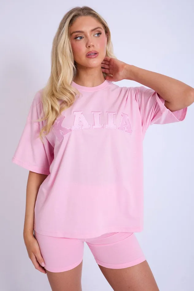 Women Kaiia Studio Oversized Tshirt Baby Pink Pink Public Desire Tops