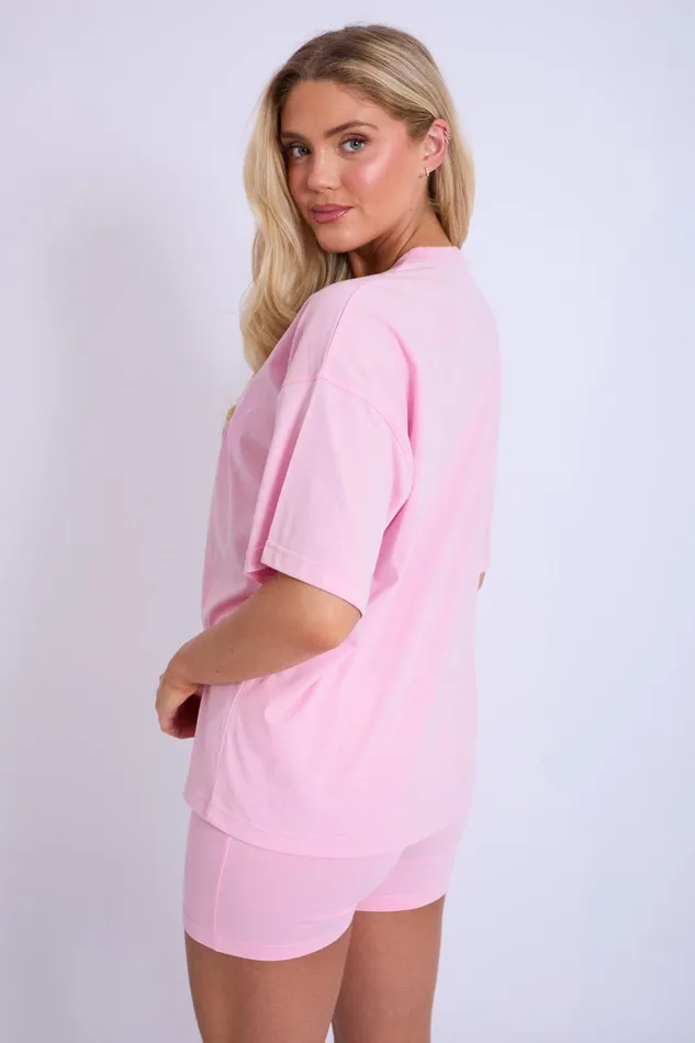 Women Kaiia Studio Oversized Tshirt Baby Pink Pink Public Desire Tops
