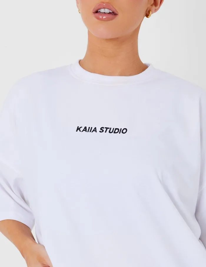 Women Kaiia Studio Oversized Tshirt White White Public Desire Curve