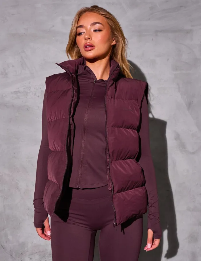 Women Kaiia Studio Padded Gilet Deep Burgundy Burgundy Public Desire Outerwear and Jackets Women Kaiia Studio Padded Gilet Deep Burgundy Burgundy Public Desire Outerwear and Jackets