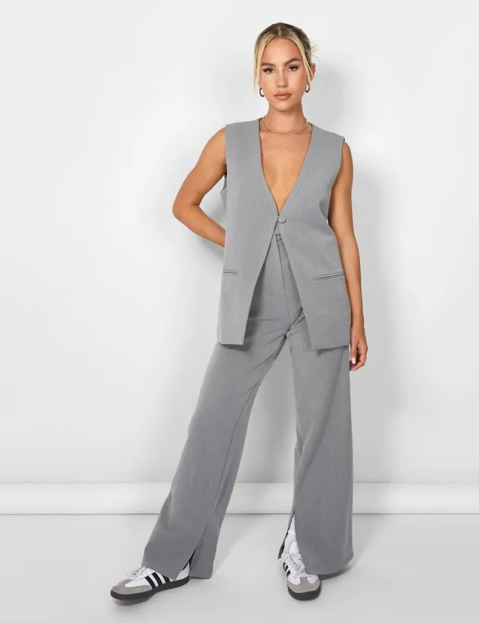 Women Kaiia Tailored Trousers Grey Grey Public Desire Two Piece Sets